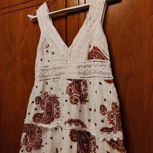 Dress one size new, long, white