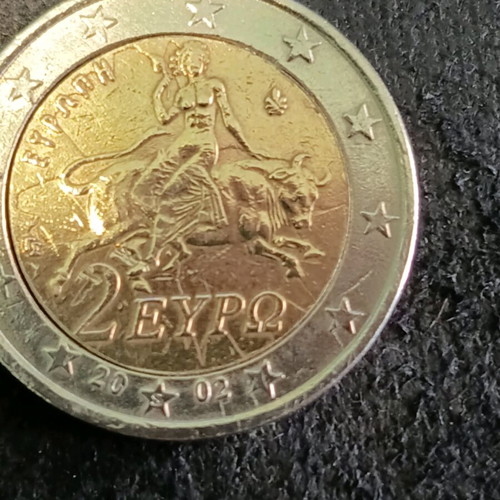 2€ Coin Greece 2002 "S" like new with multiple errors