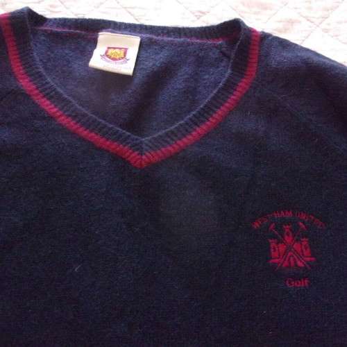 West Ham Golf sweater XL dark blue with burgundy stripes used