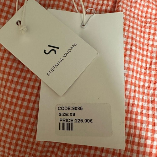Stefania Vaidani long dress new, white and red with zipper