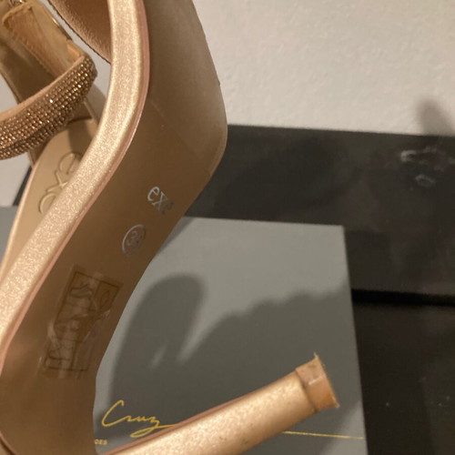 Exe women's high-heeled sandals like new, beige gold