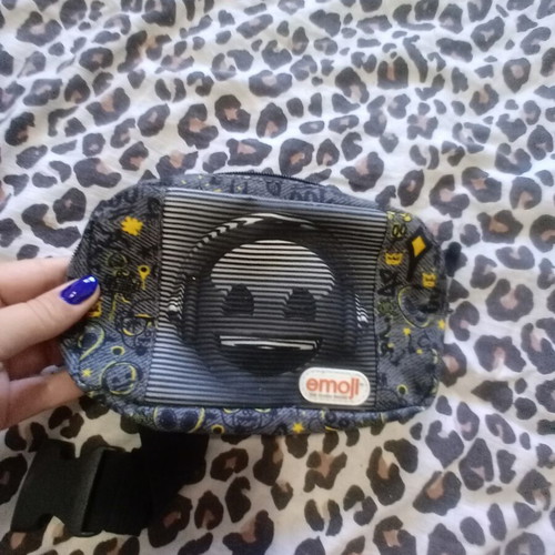 Children's Waist Bag Emoji like new, black and blue