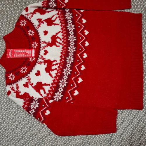 Christmas sweater new for 11 years old, red and white, size 146 cm