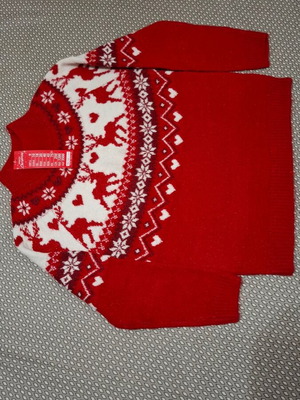 Christmas sweater new for 11 years old, red and white, size 146 cm
