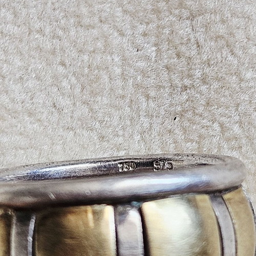 Vintage ring 750 gold and 925 silver