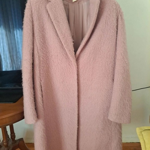 H&M long pink wool coat