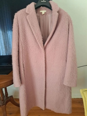 H&M long pink wool coat