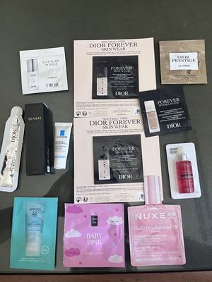 Cosmetic sample set Dior, Nuxe, Vichy, La Roche-Posay, Sensai, Apivita new
