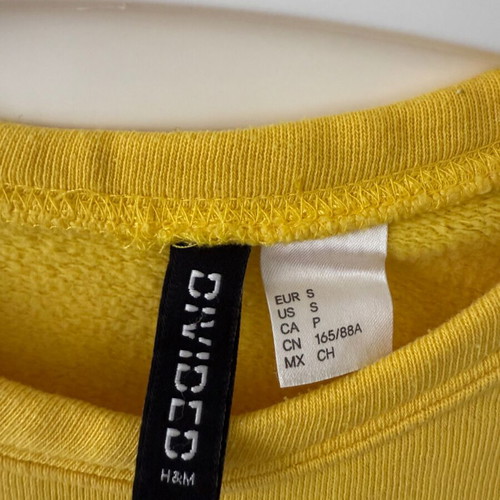 Long-sleeve crop top Harlem 1991 yellow like new from H&M