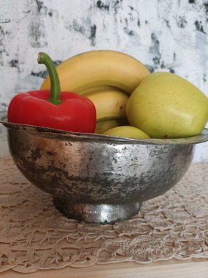 Φρουτιέρα πολύ παλιά μεταχειρισμένη, χάλκινη