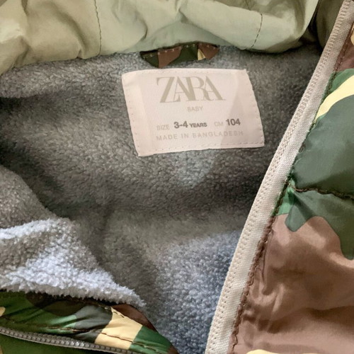 Zara puffer vest 104 cm with fleece lining like new