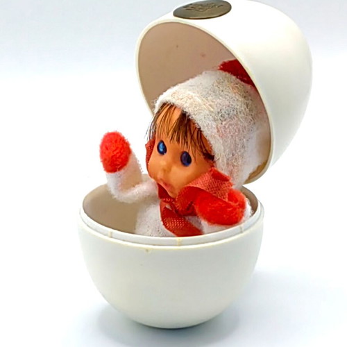 El Greco Mini Doll in Egg 1980s used, PVC