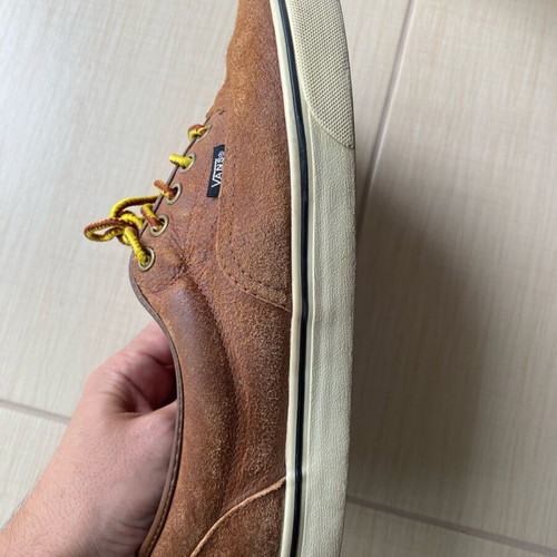 Vans men's shoes used, leather, brown, size 42