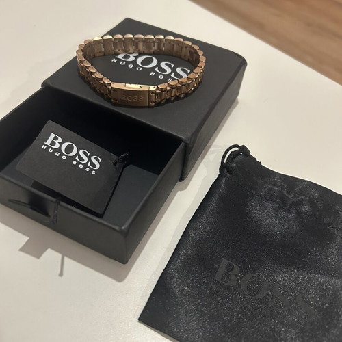 Hugo Boss men's bracelet rose gold plated stainless steel