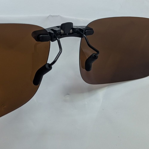 Polarized clip-on glasses lenses, brown