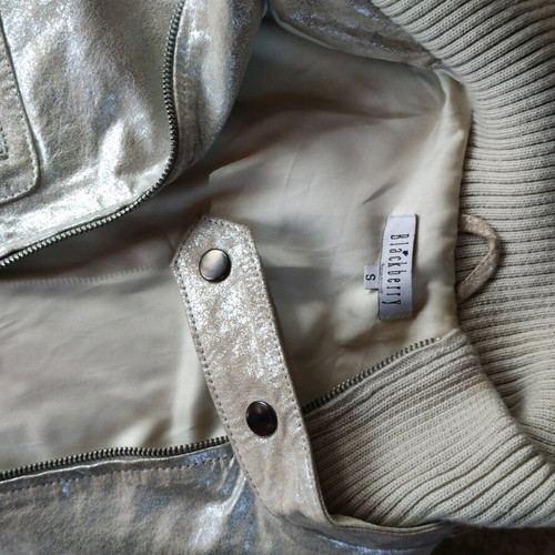 Blackberry silver leather jacket vintage, like new