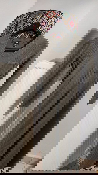 πλεκτό φόρεμα χακί H&M medium