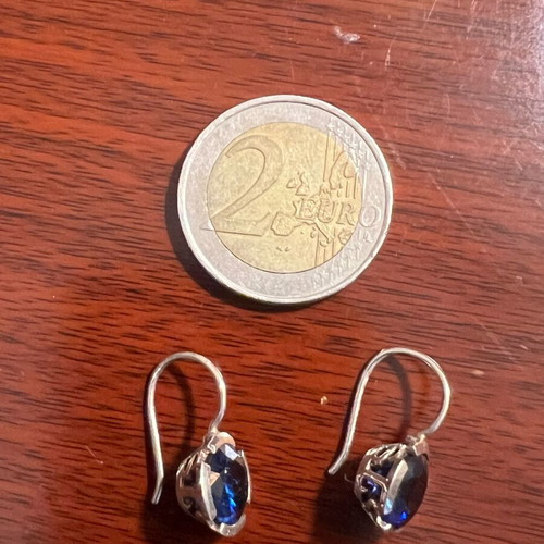 Thomas Sabo silver earrings like new, dark blue