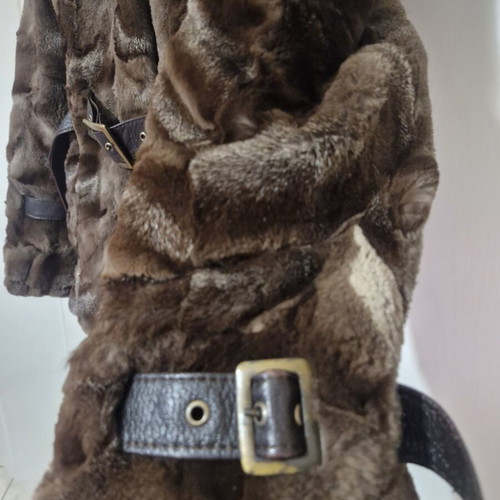 Natural fur jacket, size Large-XLarge, brown