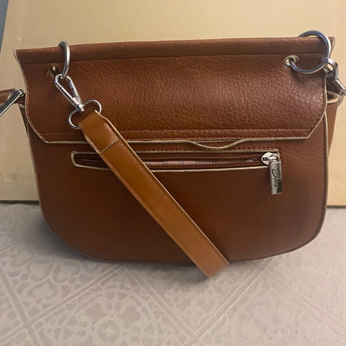 Doca crossbody bag, brown faux leather