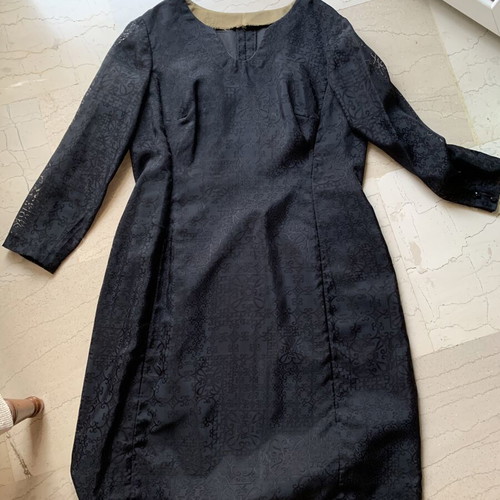 Black evening dress like new, handmade fabric, size XL