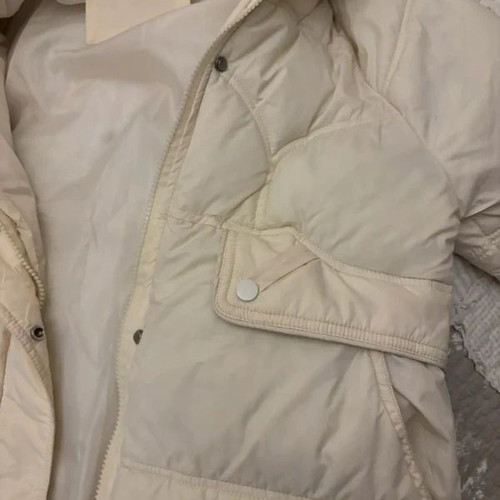 Shein women's jacket used, white and beige, hood with zipper