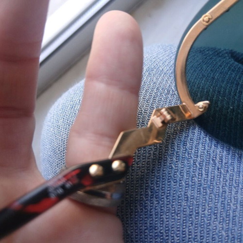 Paloma Picasso sunglasses used, black and gold