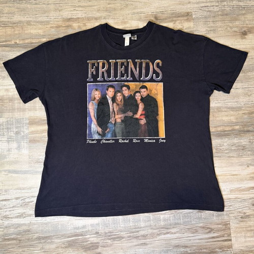 H&M Friends Cast Graphic T-Shirt Black Cotton Men's Size L used