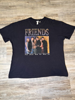 H&M Friends Cast Graphic T-Shirt Black Cotton Men's Size L used