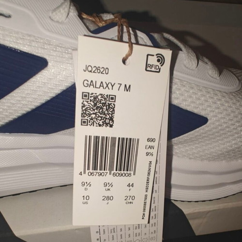 Adidas Galaxy 7 running shoes new, white with blue stripes