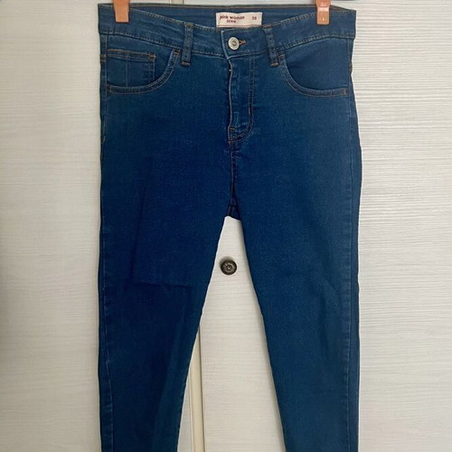 Pink Woman elastic jeans like new, size M 38 10, blue