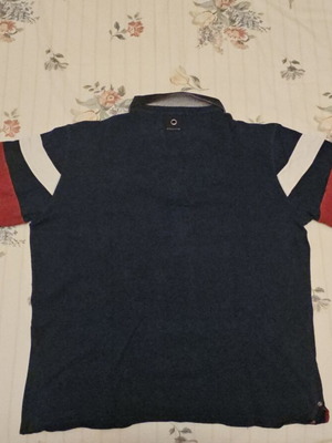 Navy & Green authentic long-sleeve polo shirt, 4XL, cotton