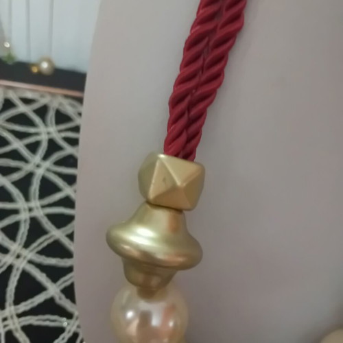 Zara necklace like new with burgundy cord and gold pearl details