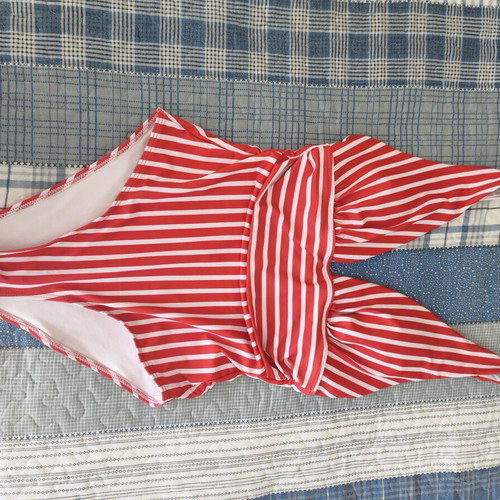 Striped one-piece swimsuit new, white and red, size S
