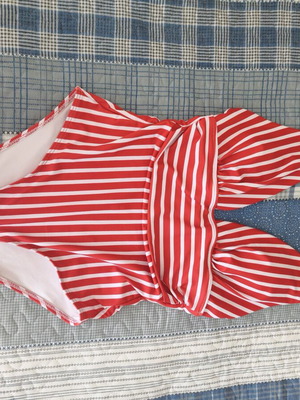 Striped one-piece swimsuit new, white and red, size S