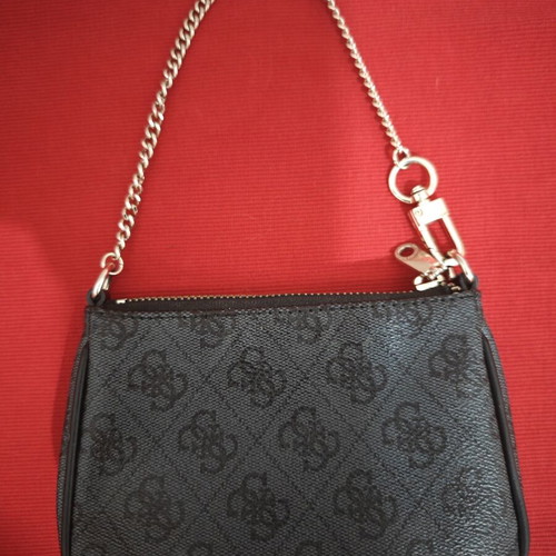 Guess Orlina shoulder and handbag with chain, like new, black and gray