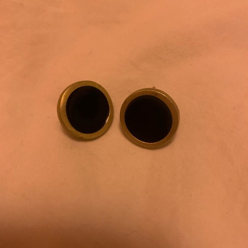 Skoularikia fo earrings black and gold like new