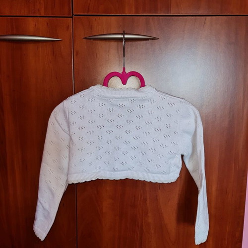 Knitted bolero 36 months white with gold details Original Marines new