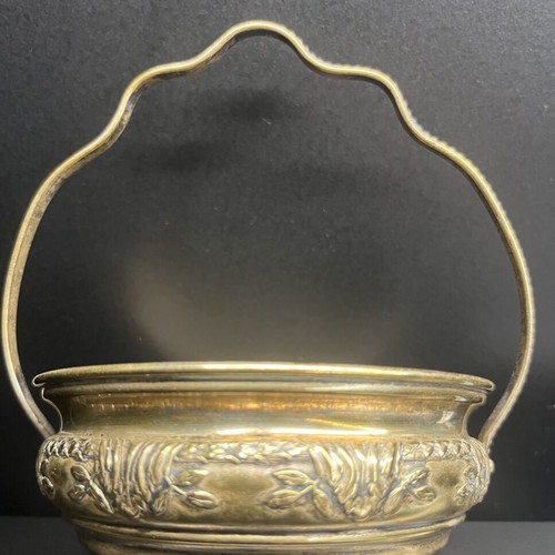 Art Deco Lenk Austria Collectible Brass Bowl Basket used