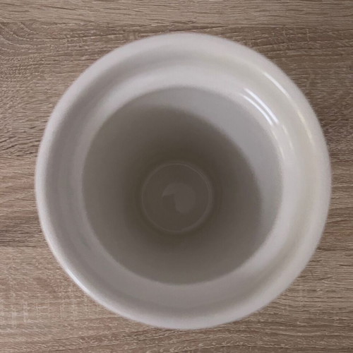 Clay cup like new with lid and straw holder