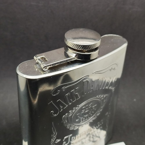Jack Daniel's 2013 stainless steel flask used, 6 oz / 177 ml