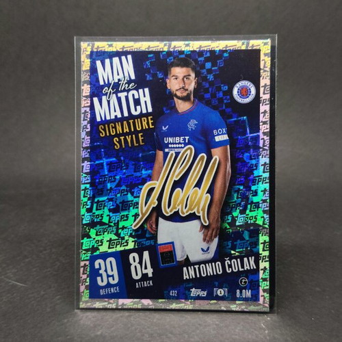 Antonio Colak Man of the Match signature style card like new