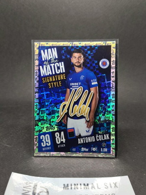 Antonio Colak Man of the Match signature style card like new