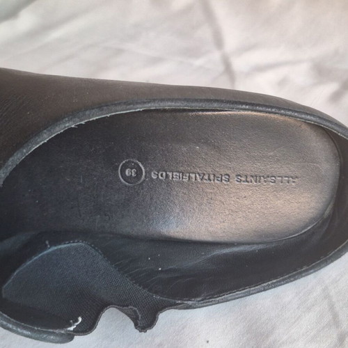 AllSaints Spitalfields Black Leather Platform Mules Size 39
