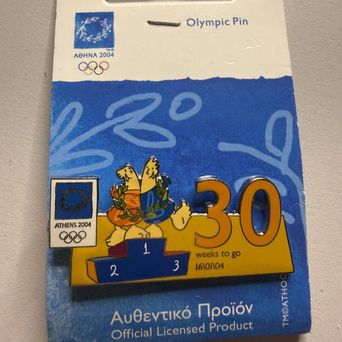 Ολυμπιακή καρφίτσα Αθήνα 2004 30 weeks to go Limited Edition καινούργιο