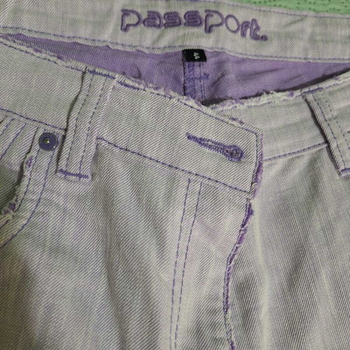Passport women's lightweight jeans with topstitching in light purple