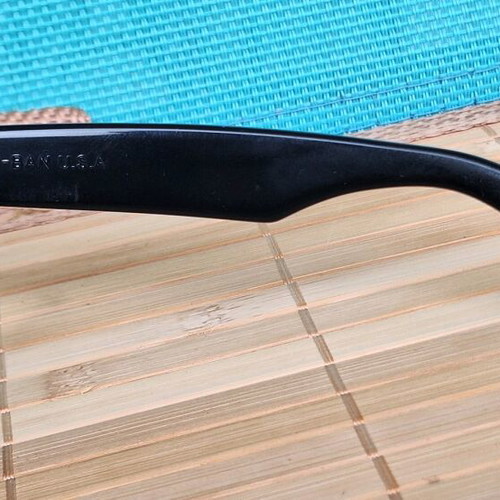 Ray Ban Wayfarer sunglasses used, black, made in USA