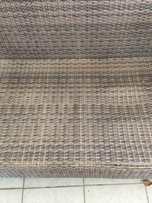 Bamboo-style outdoor sofa