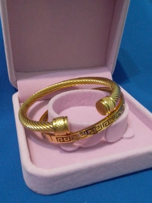 Ανδρικά βραχιόλια ατσάλινα επιχρυσα, καινούργια, σε κουτί δώρου