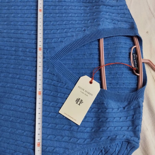 Felix Hardy cotton sweater new, medium large, blue lilac
